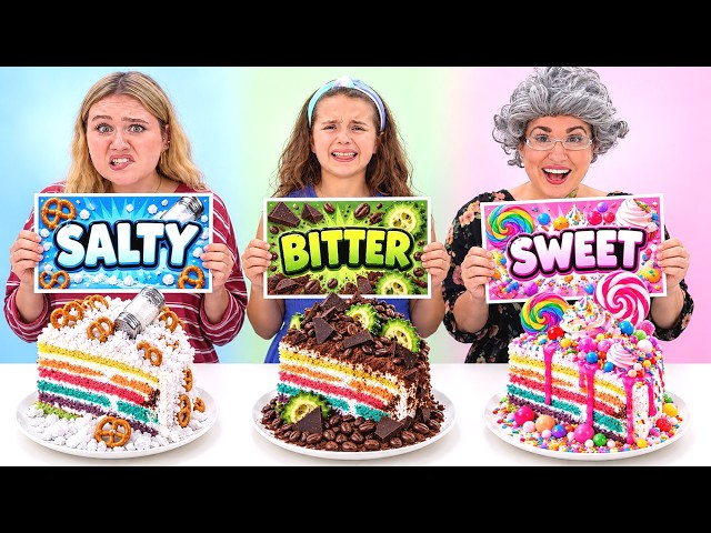 SWEET vs SALTY vs BITTER Food Challenge! Ruby and Bonnie