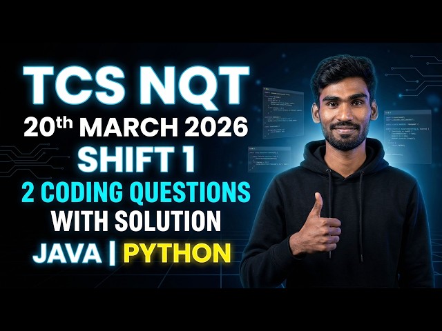 TCS NQT 20 March 2026 Shift 1 Coding Questions SOLVED  | Java & Python | Telugu | Crack TCS