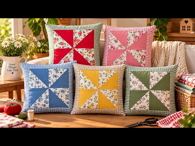 Beautiful Patchwork Pillow from Fabric Scraps ❤️ Easy Sewing Idea