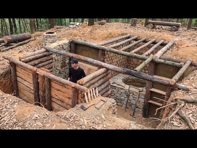 Building a Hidden Survival Hideout 🌿 Underground Forest Bunker with Bushcraft Survival Skills