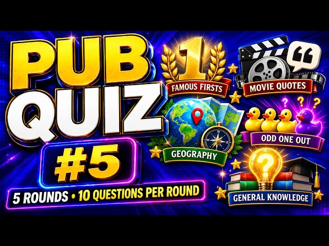 The Ultimate Pub Quiz #5 🧠 | 50 Questions, 5 Rounds – Can You Score 40/50? General Knowledge