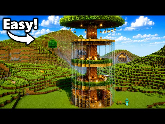 How to Build a Circle Tree House in Minecraft with Tutorial 🏡⛏️