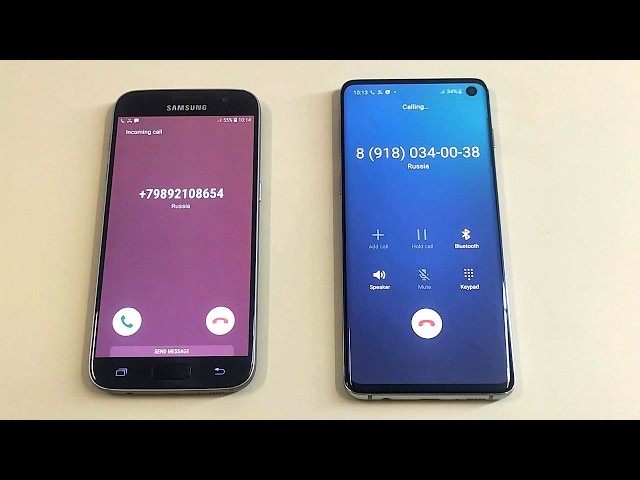 Samsung Galaxy S7 vs Samsung Galaxy S10 incoming call & outgoing call