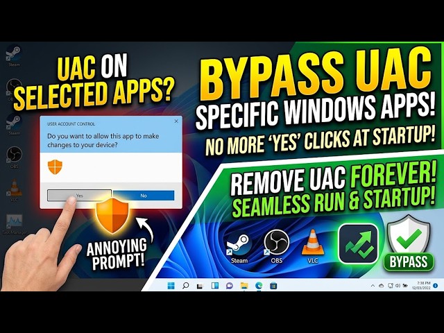 ✅ Skip User Account Control For Selected Apps - Also Allows You To Start Apps on Boot With No UAC ✅