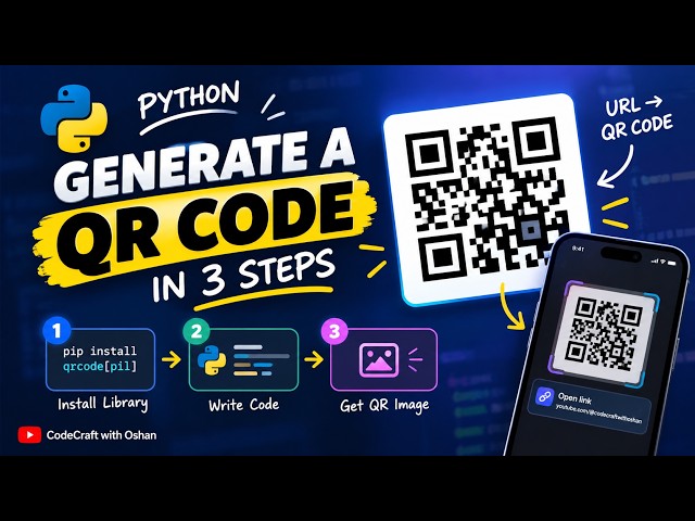 How to Generate a QR Code Using Python in 3 Steps | Python QR Code Generator 🐍