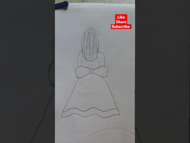easy girl backside drawing #drawing #craft #drawingtechniques #mycraft #simpledrawing #art #kidsart