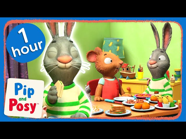 Pip and Posy - Watch While You Eat! | 1 Hour Compilation | Preschool Cartoon Animals 🐰🐭