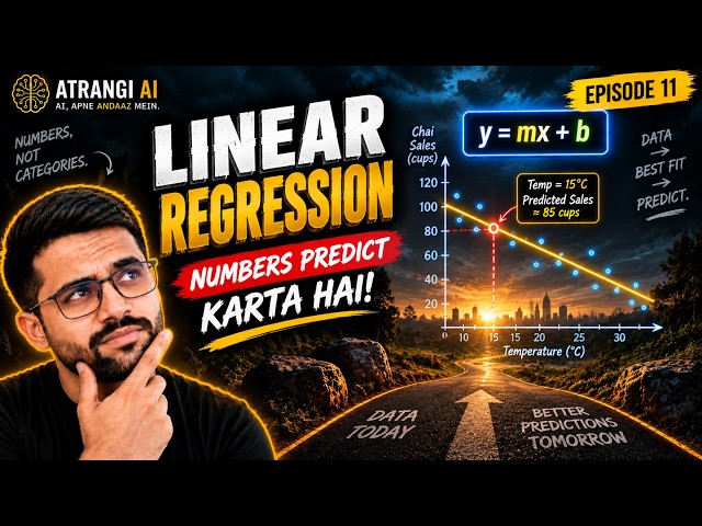 Linear Regression Explained + Live Code | ML Numbers Kaise Predict Karta Hai | Atrangi AI (HINDI)