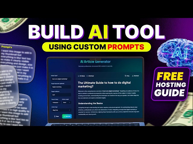 I Built an AI Article Generator with 1 Prompts (Free Hosting Guide)