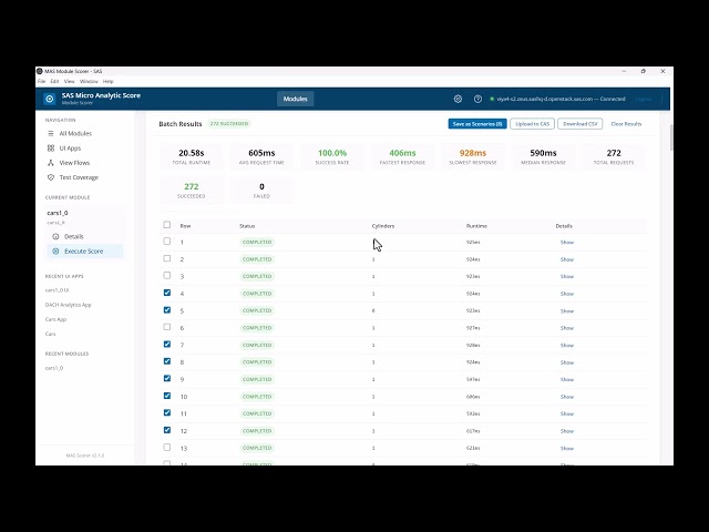 Parallel CAS Table Scoring, UI Apps and even more Testing | SAS MAS Scorer  v2.1