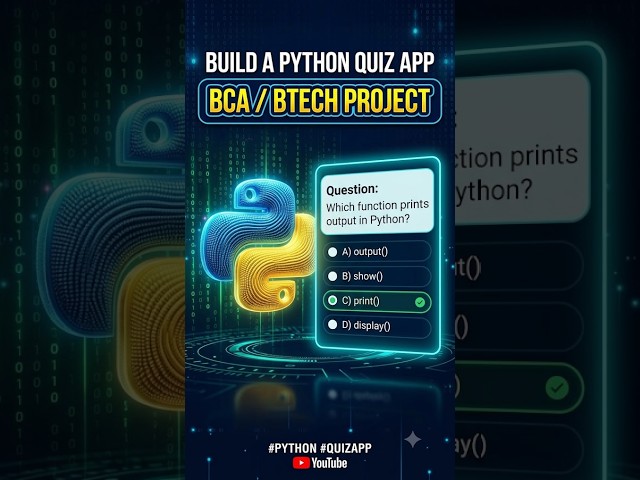 Python Quiz App 🐍  Easy Python Project  BCA BTECH#shorts