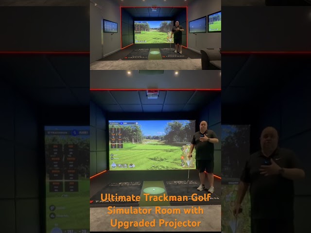 Ultimate Trackman Golf Simulator Room with Upgraded Projector
