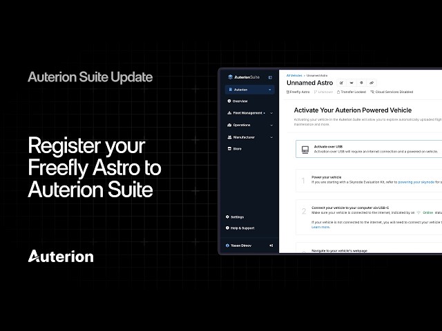 How to Register your Freefly Astro to Auterion Suite