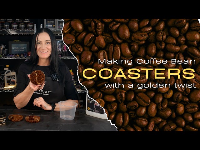 How to Make Coffee Bean Resin Coasters (With Gold Foil)