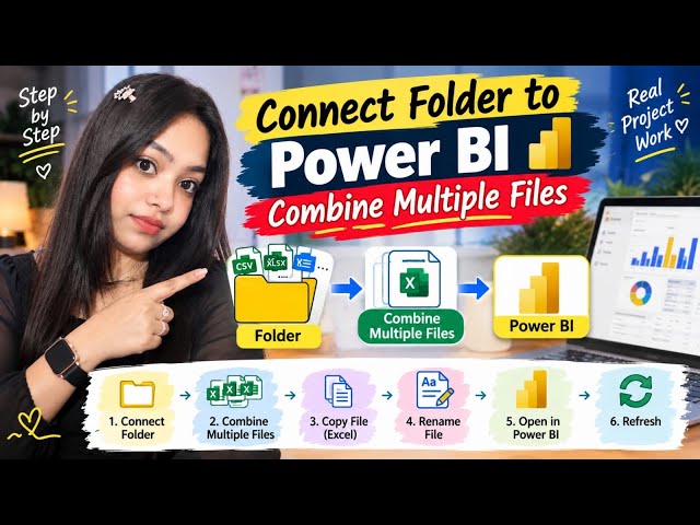 Connect Folder to Power BI | Combine Multiple Excel Files | Power BI Tutorial