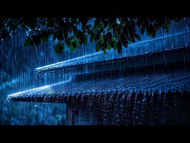 RAIN SOUNDS in Dark Forest Cabin ⚡ Soothing Night Rain Sounds for a Good Night's Sleep ⛈