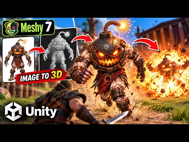 I Added KAMIKAZE MONSTERS to My Unity Game Using AI! 💥 | Meshy 7
