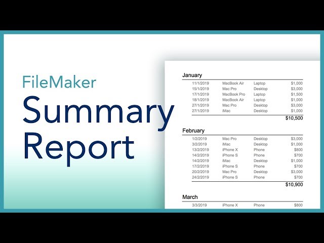 FileMaker Summary Report