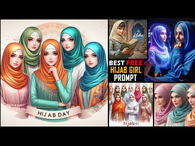 hijab girls dpz | prompt bing image creator | ai prompt of hijab girl | world hijab day | bing ai