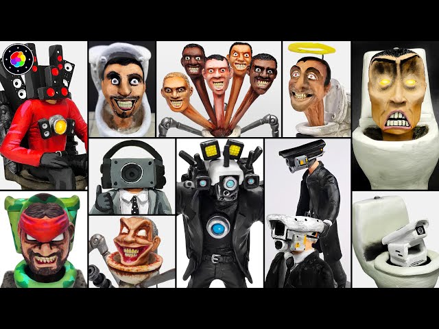 Making ALL SKIBIDI TOILET with SCULPTURES! (Titan Speakerman, G-Man) Polymer Clay | PlastiVerse