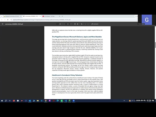 Advanced Stocks Analysis Software Coaching Call - August 5