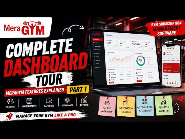 Complete Dashboard Tour - MeraGym Features Explained Part 1 | Gym  Subscription Management Software