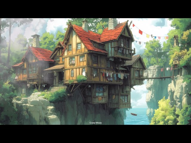 Calm Healing Ghibli Inspired Atmosphere Morning | Forest Ambiance & Music to Relax Study Work