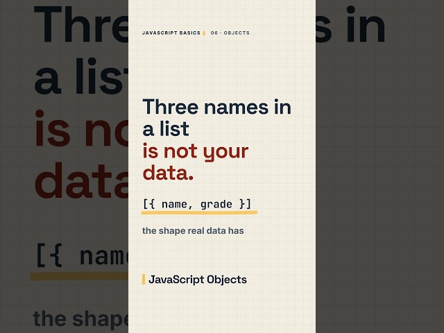 An Array of Objects — The Shape Real Data Actually Has  #javascript #learntocode  #webdevelopment