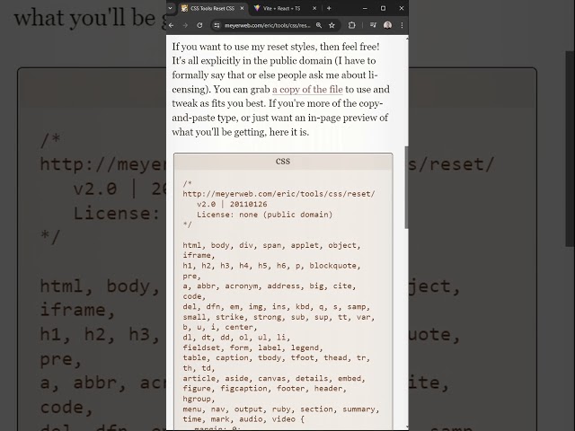Для чего нужен CSS reset #shorts #css