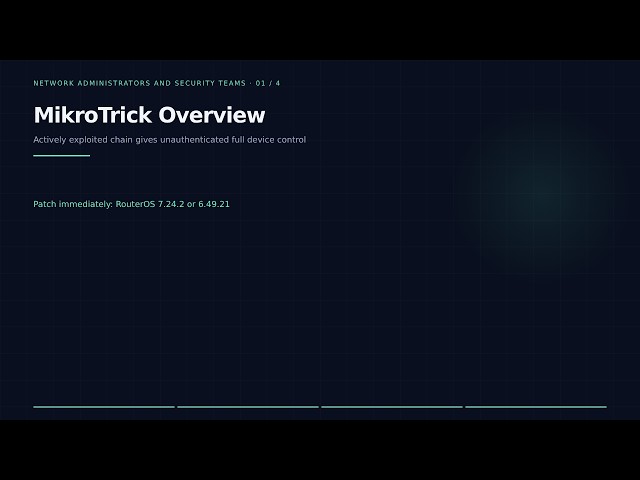 MikroTrick: MikroTik RouterOS Zero-Day Chain — Full Takeover via Exposed SSH (CVE-2026-67276)