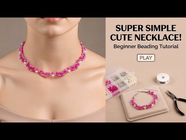 Make Your Own Designer-Style Beaded Necklace (Pink Crystals & Silver Seed Beads Edition)