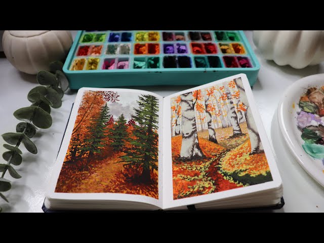 Easy For Beginners / HIMI Gouache painting / Autumn forest 🍂 / Step by Step