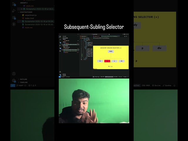 Subsequent Sibling Selector explained simple #webdevelopment #frontend #coding #programming