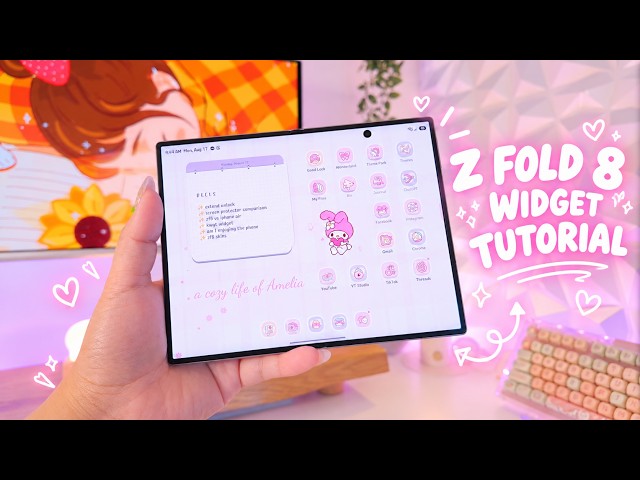 Samsung Z Fold 8 Widget Tutorial 💜 Cute & Productive Home Screen Setup!