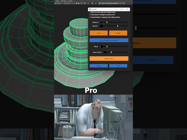 Noob vs Pro: Manual Grid Fill vs 1-Click Grid Fill in Maya  #3dmodeling #modelingtips #shorts