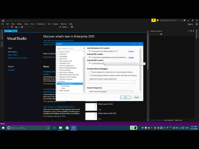 Xamarin Studio - Android App Development using C# - Configuration Option