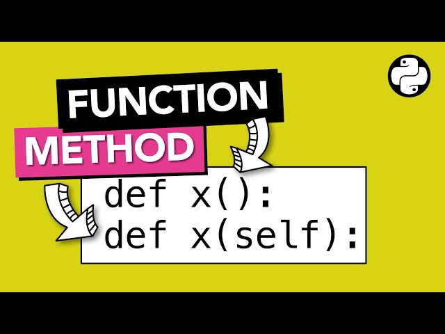 Difference between function and method in Python. Is it just self?