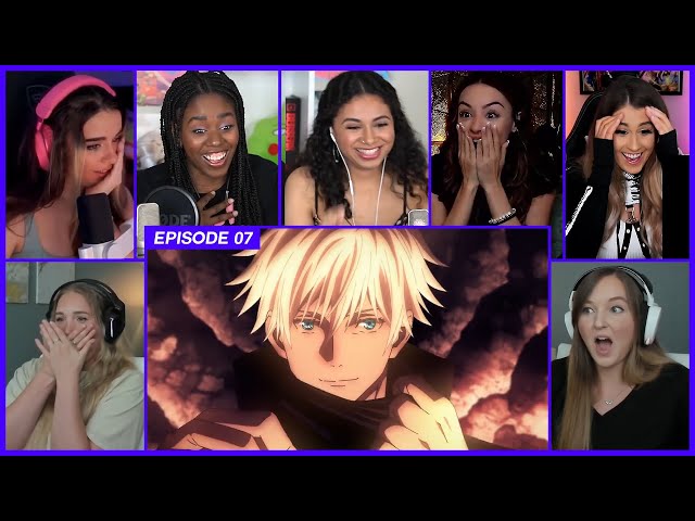 [GIRLS REACT] Gojo's Domain Expansion | JJK Ep 7 Girl Reaction Mashup