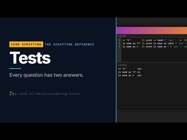 Cerb scripting: Every test with real examples