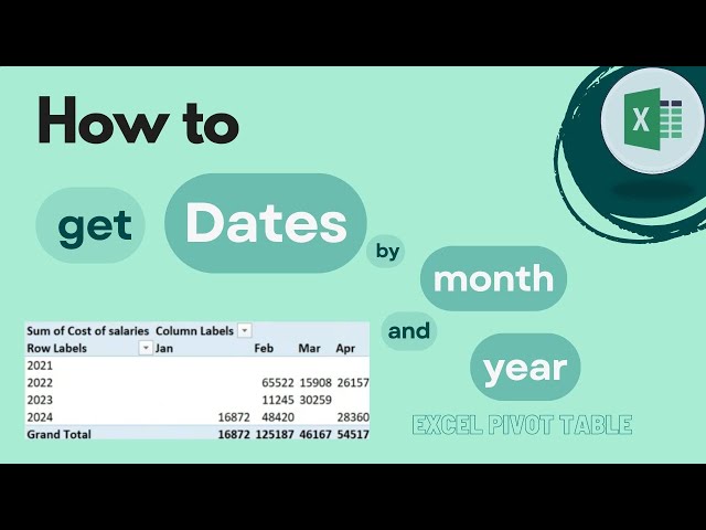 Excel Pivot Table: How to Get Dates by Month and Year