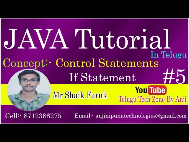 If Statement In Java In Telugu| Java Tutorial In Telugu | Control Statements In Java In Telugu