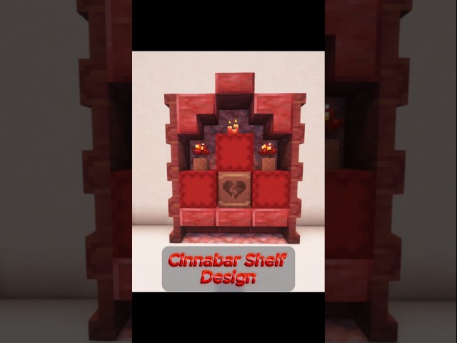 Minecraft Cinnabar Shelf Design #shorts