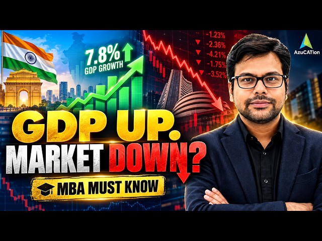 Why Is the Indian Stock Market Falling Despite 7.8% GDP Growth? | CAT 2026 MBA Current Affairs