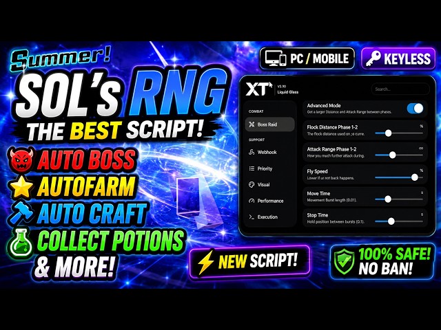🔥Sol's RNG SCRIPT | AUTO BOSS, AUTOFARM, AUTO CRAFT & MORE! (PC/MOBILE) KEYLESS PASTEBIN!!