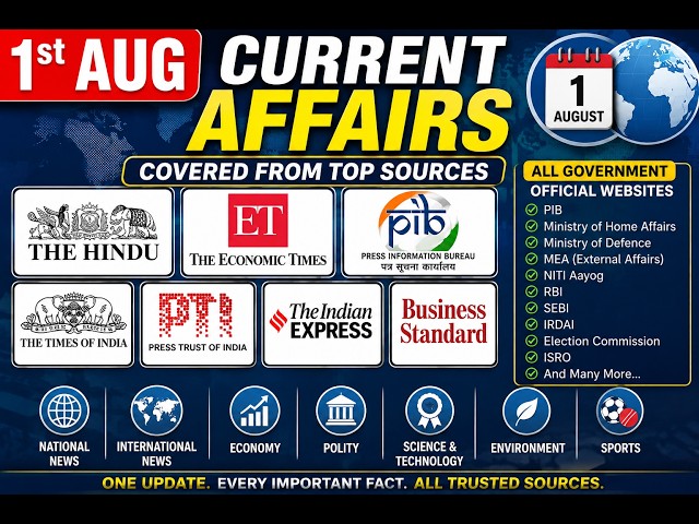 Current Affairs - 1st August 2026 @Gate2Tech