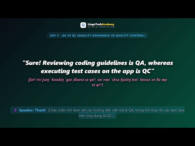 🚀 Day 4 - QA vs QC (Quality Assurance vs Quality Control) | English for QA & Testing Professionals