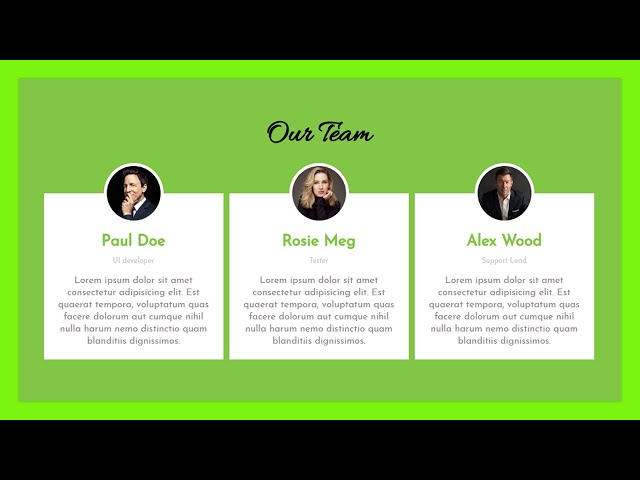 How to create Our Team Section Using HTML and CSS