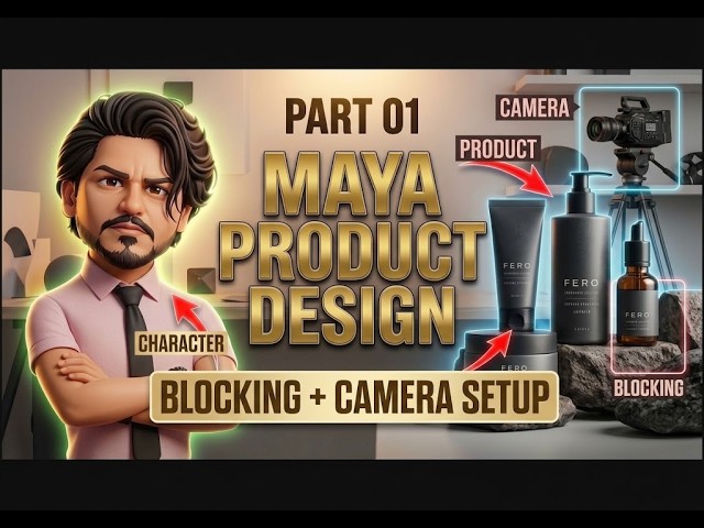 Maya Product Design Tutorial | Camera & Blocking Setup – Part 1