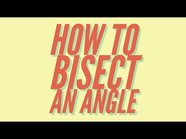 How to Bisect an Angle (SIMPLE TUTORIAL)
