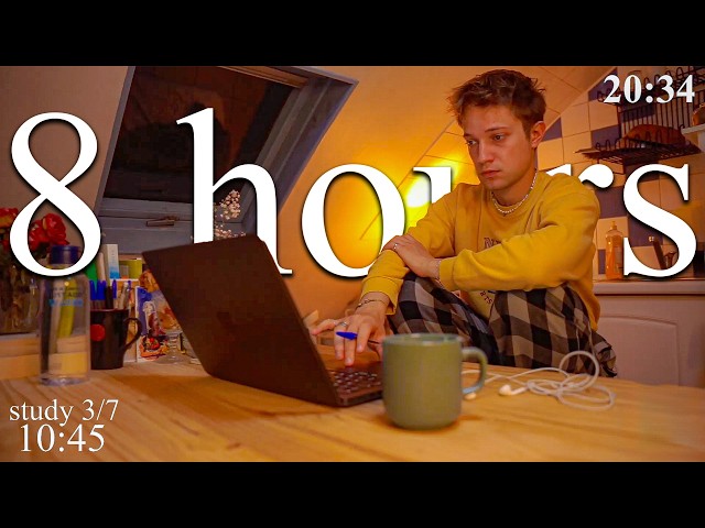 LIVE | 8-HOUR study with me in Paris📚⛈️ rain sounds & pomodoro timer 60 & 10